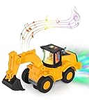 Kizmyee Automatic Excavator Toy with Music & 3D Lights, Battery Powered Construction Vehicle for Kids Ages 3-6, Boys Girls Gift for Birthday Christmas (Batteries Not Included)