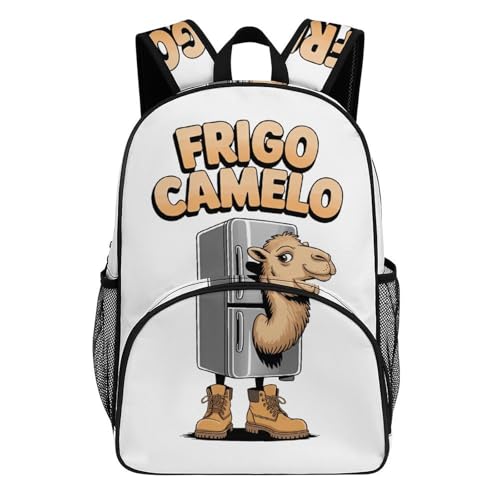 Frigo-Camelo Merch Large Travel Backpack Italian-Brainrot Meme Waterproof Lightweight Daypack White 44x32x19cm