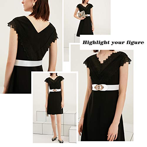 Image of Futurekart Ladies Belt Gorgeous Buckel Elastic Embellished Waist Belt Decorative Stretch Waist Band for Women Dresses V stylish