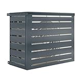 IDMarket - Embellecedor metálico para aire acondicionado, color gris antracita, protección unidad exterior 110 x 55 x 80 cm