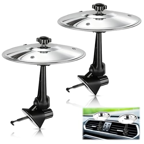 Euablfo 2 pcs Platillo Bateria para Coche, Patillo para Coche, Car Cymbal Drum Air Vent, Car Crash Cymbal, Ranura de Ventilación para Todo Coche Amantes de la Música Entretenimiento
