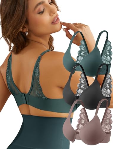 Image of Livona Lace Bralette for Women - Comfort Sports Bra Wireless Padded Bralette with Support Workout Tops Cami Crop S-XXL