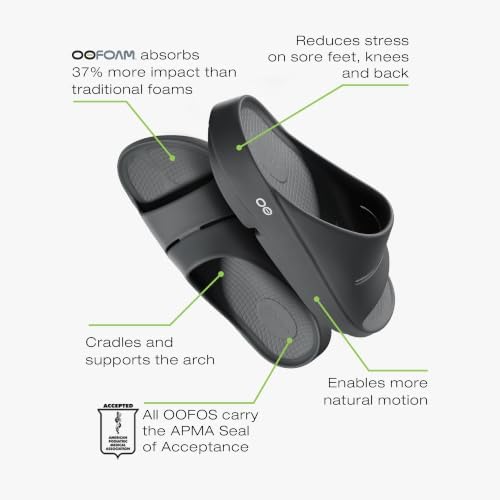 OOFOS OOahh Recovery Slide, Black - Women’s Size 12, Men’s Size 10 — view 5