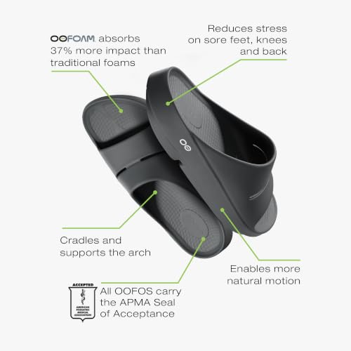 OOFOS OOahh Recovery Slide, Black - Women’s Size 7, Men’s Size 5 by OOFOS - Used condition - Image 6