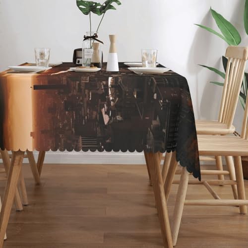 Nappe rectangulaire 137x183 cm imperméable et lavable pour table de cuisine