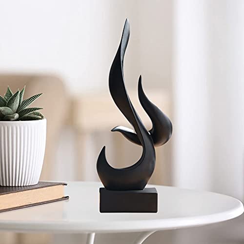 Joylern Resin Art Statue Minimalist Figurines Abstract Sculpture Desk Table Sculpture Ornaments For Home Bedroom Living Room Garden Office - Black #TOP5