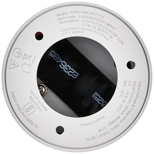 Image of Havells Crysta Deco Surf Cob 12W 4K White W,Led-Spotlights,Energy Efficient,Long Life of 25000 Burning Hours,Beam Angle of 36,Metal Body Cob with Integrated Driver,Natural Daylight (4000K)