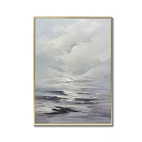 Art abstrait moderne pour sublimer un grand mur blanc sans cadre