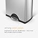 simplehuman Rectangular Dual Compartment Recycling Kitchen Step Trash Can, 46 Liter, Brushed Stainless Steel