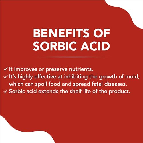 Image of KOR Sorbic Acid, 400g (Pack of 2) / Food Grade Preservative Powder - Anti Mold & Yeast Inhibitor for Baking, Cheese & Beverages /Extends Shelf Life /Food Preservative for Home & Commercial Use /