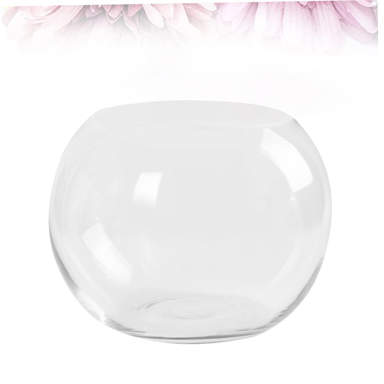 Vase en Verre Transparent Arrondi pour Plantes Hydroponiques Surface Lisse et Résistante la Rouille, Décoration de Bureau Créative pour Maison ou Hôtel