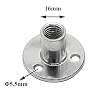 heyous M12x40x2.5mm 3-Hole Tee Nut Carbon Steel T-Nut Mounting Hardware Furniture Fitting Fastener Through Hole Flange Insert Female Thread, Silver Tone
