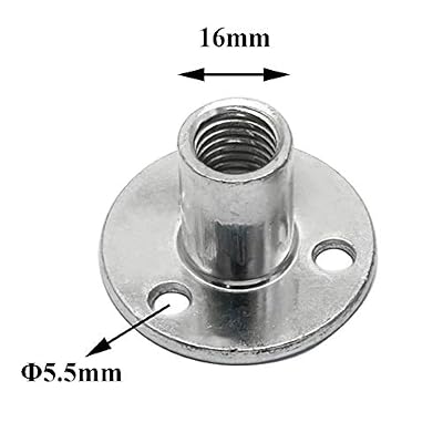 heyous M12x40x2.5mm 3-Hole Tee Nut Carbon Steel T-Nut Mounting Hardware Furniture Fitting Fastener Through Hole Flange Insert Female Thread, Silver Tone