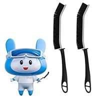 Cleangor Hartborsten Fugenbürste Bad & Fliesen - Ergonomische Reinigungsbürste mit 15° Schmaler Bürstenkopf für Ecken, Ritzen, WC (2, Schwarz)