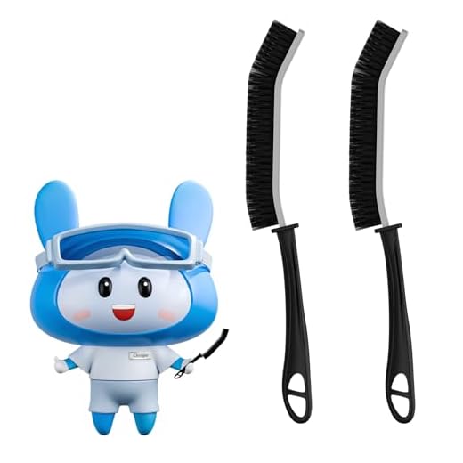 Cleangor Cepillo de cerdas duras para baño y Azulejos, Cepillo de Limpieza ergonómico con Cabezal Estrecho de 15° para Esquinas, Grietas, WC (2, Negro)