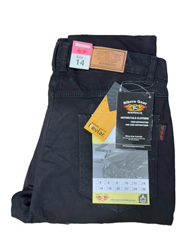 Bikers Gear Australia BGA Motorcycle Jeans for Women Protective Motorbike Trousers Kevlar Stretch Motorbike Jeans Ladies with Removable Hip & Knee Armor (UK, Numeric, 12, Regular, Regular, Black) - Image 4