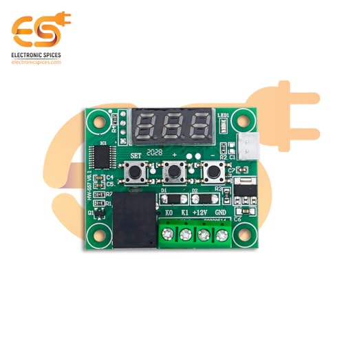 Image of Electronic Spices W1209 12V DC Digital Temperature Controller Board Micro Digital Thermostat -50-110C Electronic Temperature Module (PACK OF 10)