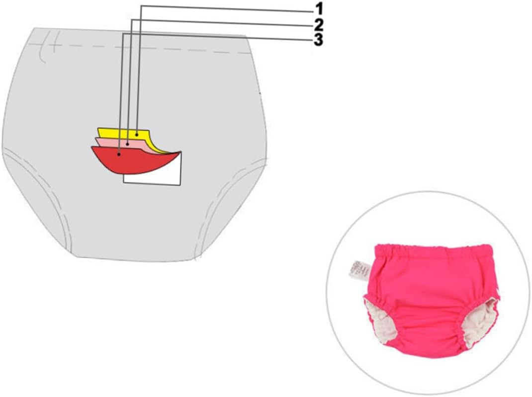 Vaguelly Baby Cotton Diaper Leakproof Waterproof Swim Diaper Pants Reusable for Boys Girls (Rosy 100cm)