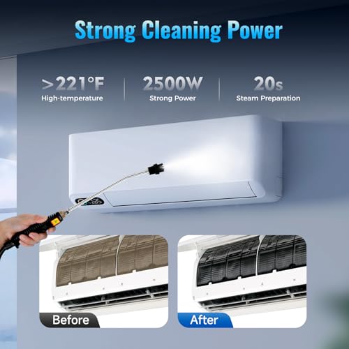 Mejuv 2500W Handheld Steam Cleaner, 6 Levels,1L Water Tank, High-Pressure and High-Temperature Steam Cleaner with Large Nozzle for Home, Car, Grout, Tile, Floor, Dirt Cleaning - Thumbnail 3
