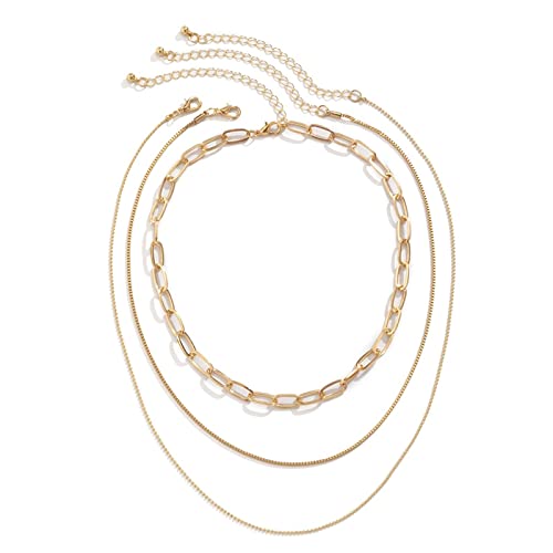 Skcess Collar de cruz dorada con cadenas largas para mujer, bisutería de plata, cadena de bolas, forma del día conmemorativo, regalo para mujer, Gold, Sin gemas
