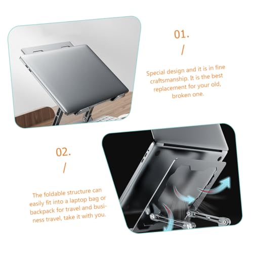 Soporte ajustable de aluminio para laptop color plata miniatura 6