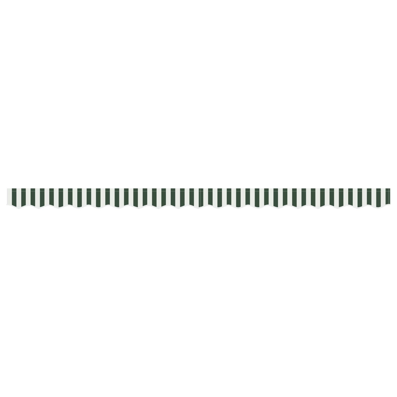 Tissu de Remplacement de Cantonnière d’auvent, Lambrequin pour Store Toile de Remplacement Bandeau Banderole Store Banne Cadre de 4 m Vert et Blanc 3,8x0,2 m