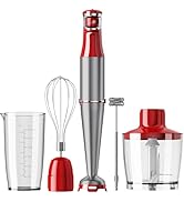 Turelar Immersion Blender Handheld Corded Hand Blenders Set 1100W, Trigger Variable Speed 5 in 1 ...