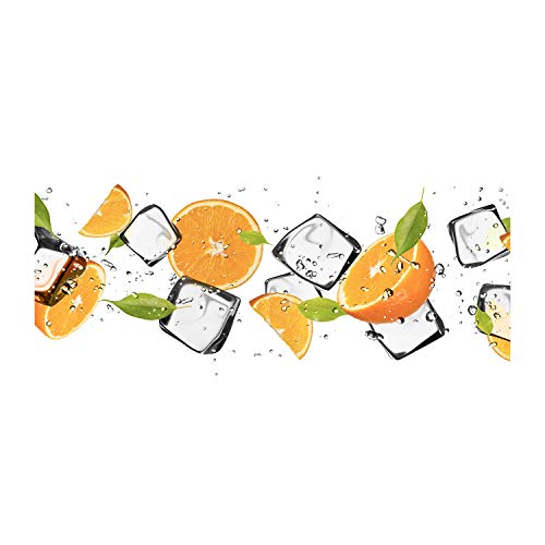 Dosseret en verre trempé de sécurité anti-projections pour cuisine orange