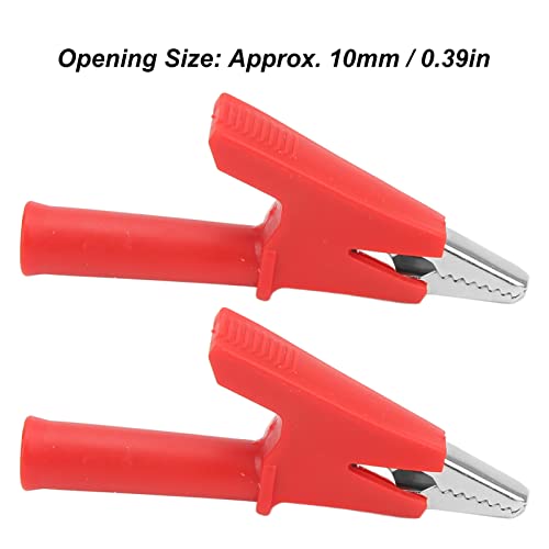 Testing Clamp, 4Mm Socket Crocodile Cable Clip Firm Connection 10Pcs Pvc Brass For Battery(Red) #TOP6