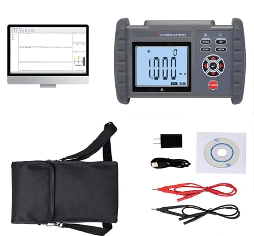 VTSYIQI DC Low Resistance Tester USB Transmission Resistance Tester Four-Wire Measurement Micro-ohmmeter with 0.001mΩ to 300.0KΩ Resolution 1uΩ Accuracy ±0.1% USB Interface