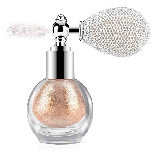 GL-Turelifes Highlighter Loose Powder Spray Glitter Powder Spray Shimmer Sparkle Powder Makeup Spray for Hair Face Body Cosmetic (#2 Champagne)
