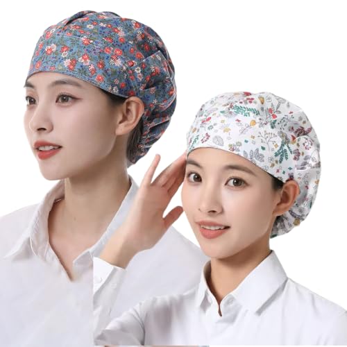 OHREN 2 Pezzi Cuffia Cucina Donna Cappelli da Lavoro con