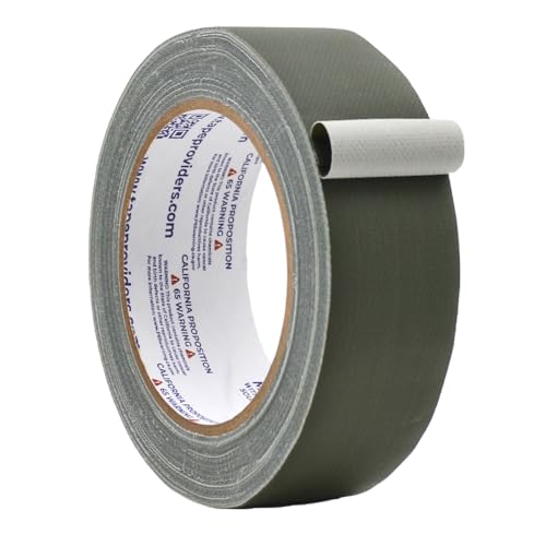 Image of WOD GTC12 Gaffer Tape, Olive Drab Low Gloss Finish Film, 1.5 inch x 60 ft. (Pack of 32) Residue Free, Non Reflective Cloth Fabric, Secure Cords, Water Resistant, Photography, Filming Backdrop