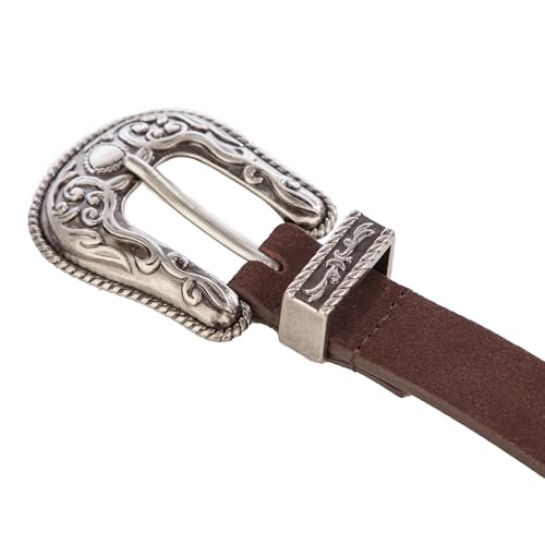 Image of Lucky Brand Women's Western Leather Belt | Classic | Fashion | Vintage | Buffalo Leather | Western-Inspired