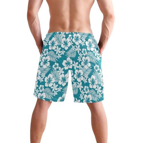 Men's Swim Trunks Hibiscus Flower Board Shorts Quick Dry Swimsuit Swimwear Holiday Party Bathing Suit2
