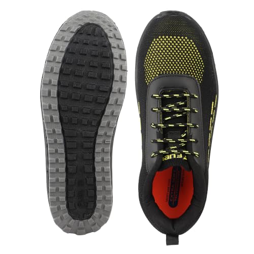 Image of FUEL Armour-1-DD Knitted Fabric Safety Shoes for Men Industrial PVC Double Density Sole, Steel Toe & Energy Absorption Shoe