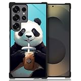 FKBRCL4U for Samsung Galaxy S25 Ultra Case,Graphic Design for Girl Boy Soft Silicone Hard Acrylic Shock Protection Designed for Samsung Galaxy S25 Ultra Cute Cartoon Panda Drink Coffee Pattern