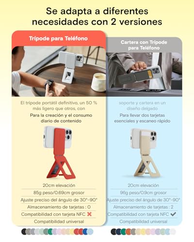 Soporte para teléfono y trípode móvil MOFT para iPhone 17/16/15 con 3 modos de ángulo ajustable 2