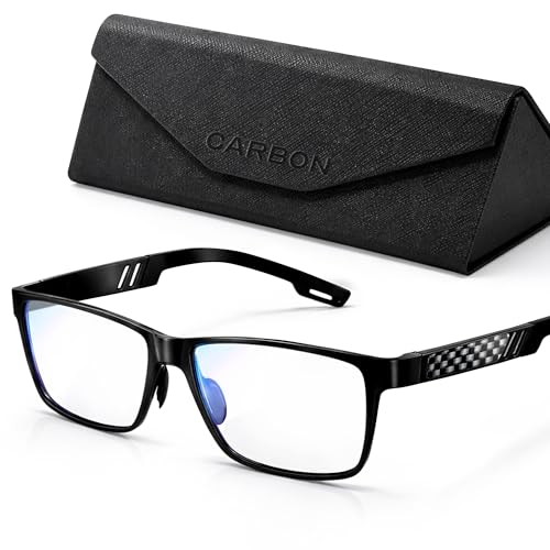 IBOANN Blue Light Glasses for Men - Lightweight Al-Mg Metal, Gaming Computer Blocking Glasses, Eye Protection Anti Eyestrain
