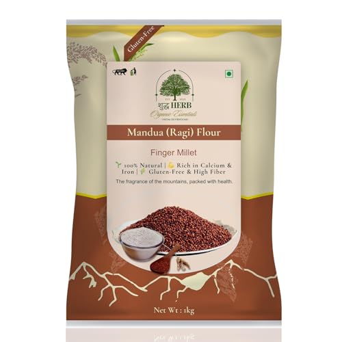 Shuddhherb Organic Mandua (Ragi) Atta (1kg) 100% Pure Finger Mill...