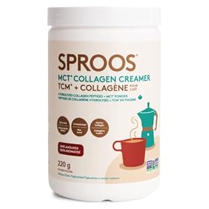 Sproos MCT Collagen Creamer | 5 G Wild-Caught Marine Collagen, 5 G MCT Powder | Dairy Free – 220g Tub