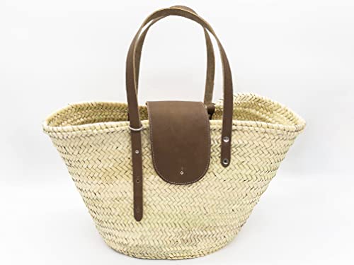 Bolso canasta francés con asa de cuero miniatura 2