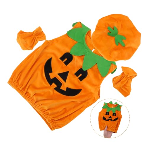 Amosfun Kit de fantasia infantil de abóbora para o Dia das Bruxas, chapéu, meias, acessórios de vest