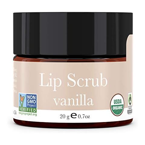 Lip Scrub, Vanilla Flavor - Organic Exfoliating Sugar Scrubs, Exfoliator for Chapped Dry Lips, Moisturizes With Fresh, Natural Ingredients; Best Before Balm; for Men and Women (1 Container) Cover