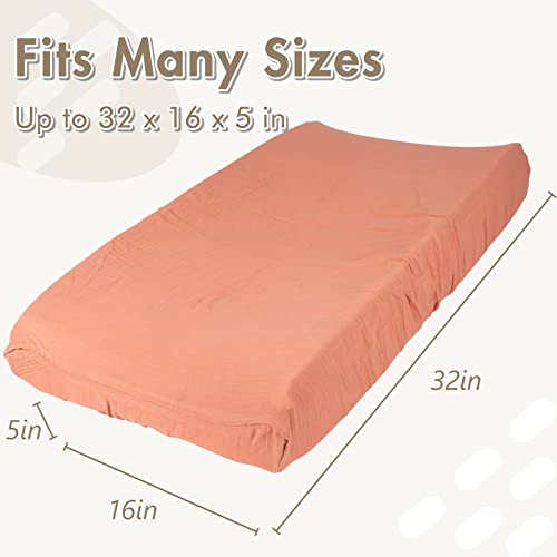 Muslin Changing Pad Cover Unisex, Solid Color Muslin Baby Changing Mats For Boys & Girls, 100% Cotton 3-Pack Breathable And Skin-Friendly Changing Table Covers, Large #TOP5