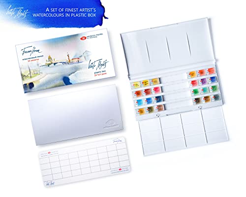 White Nights Artists Watercolor Set 24 Full 2.5Ml Pans, Plastic Box By Nevskaya Palitra #TOP1