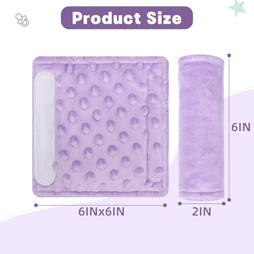 Image of GFU Car Seat Strap Pads for Baby, Soft Shoulder Pads for Comfort, Reversible Seatbelt Covers for Kids, Perfect for Baby Car Seat, Stroller, Swing, High Chair, Size: 6.5 x 6.5 inch, Purple