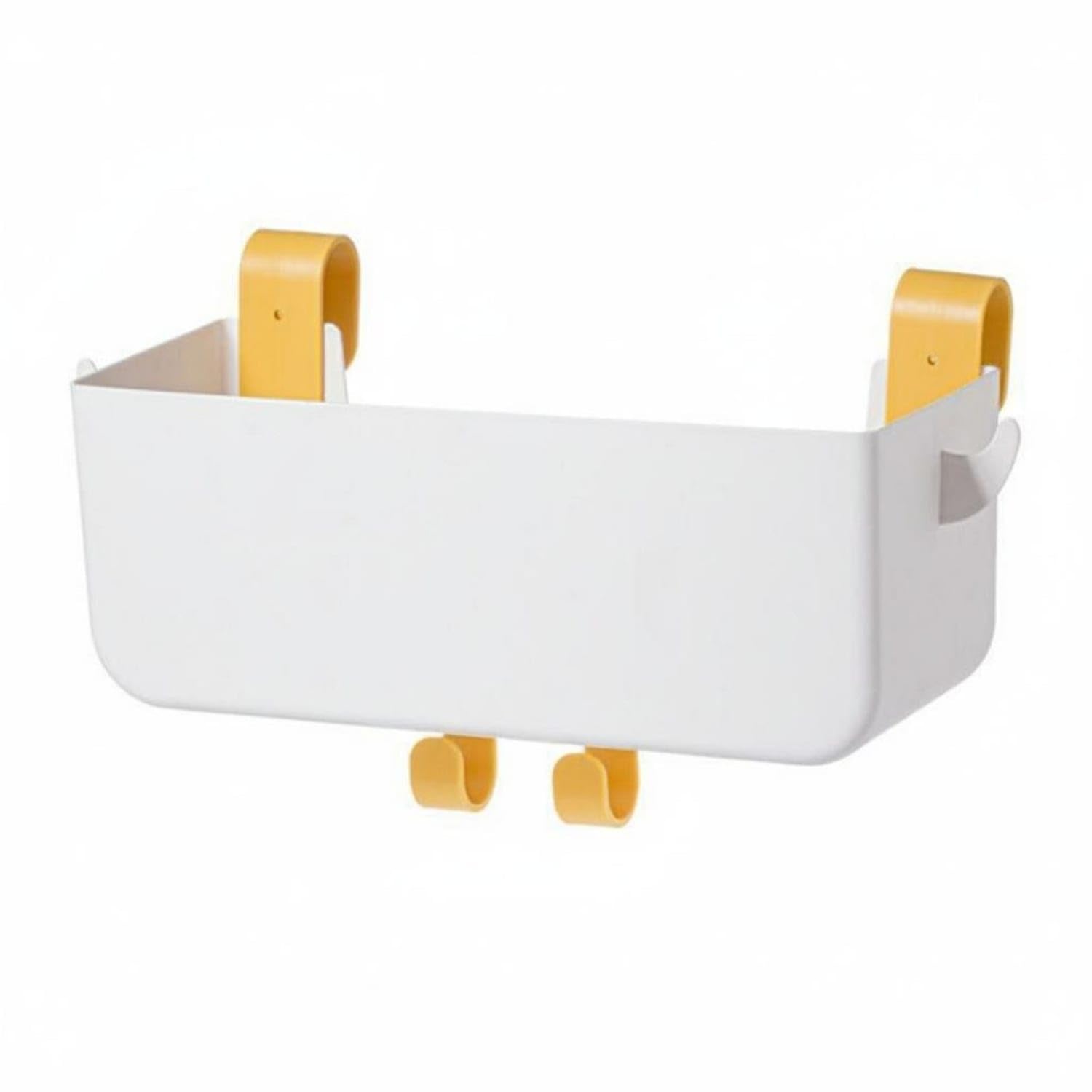 Large Capacity Bedside Hanging Storage Basket Divided Compartments Hanging Bedside Organizer Hook Design Bed Storage Carrier Wall Mounted for Bedroom, Dorm Room, White | Home & Garden-image-18