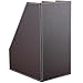 KINGFOM Wooden Leatherette Desktop File Folder Organizer and Document File Stand Journals Magazine Rack 2 Slots (brown)