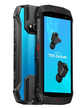 Armor 15 Android 12内蔵TWSイヤホン6600 mAh RAM 6 GB ROM 128 GB NFC 2.4 G/5 G WLAN防水5.45インチ(青)